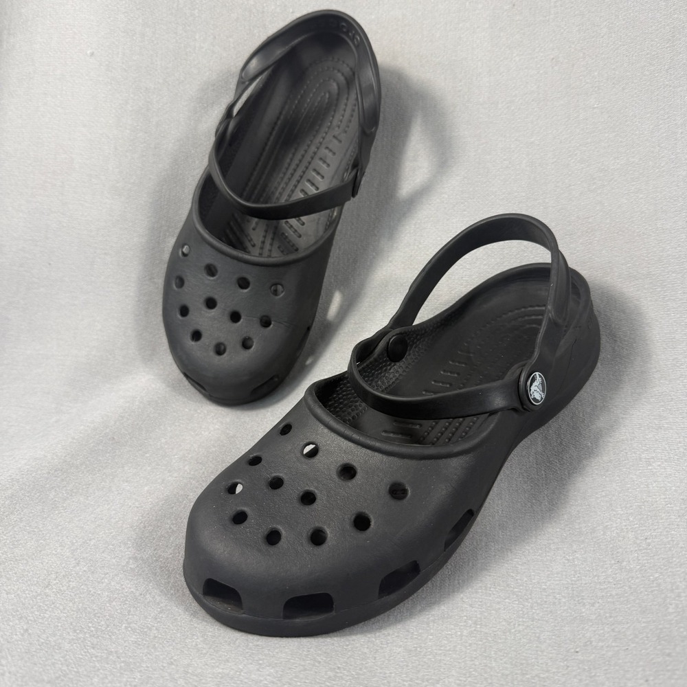 Crocs Classic Clogs Black Size 9 Unisex Slip On Comfort Shoes Made in Mexico